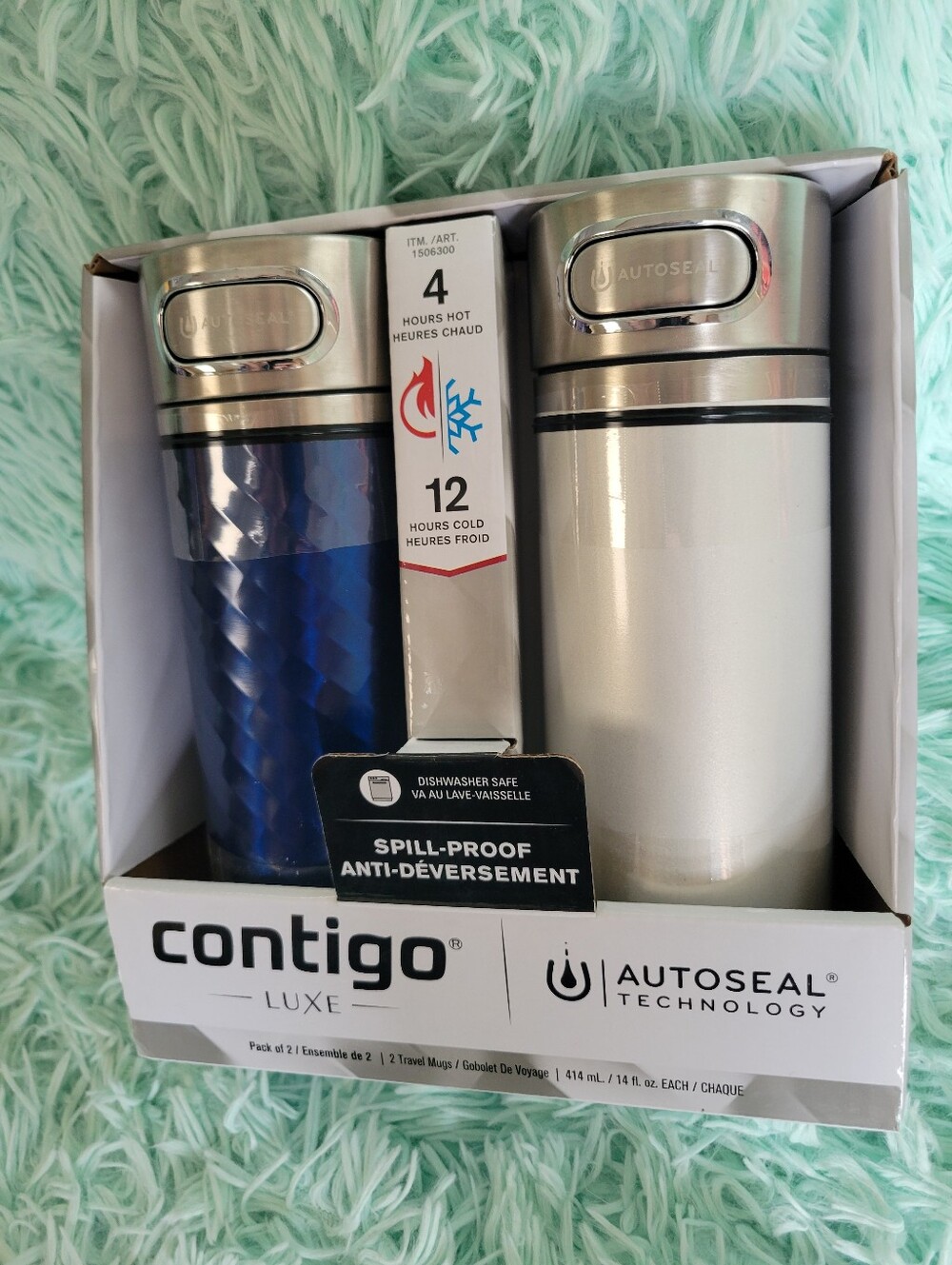 Brand New 2-pack Contigo Luxe Travel Mugs Autoseal Technology Spillproof